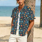 Galaxy Men's Crinkle Hawaiian Shirt