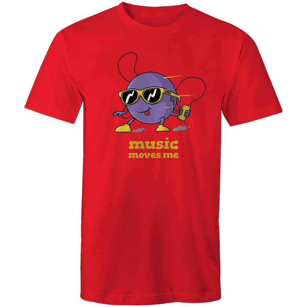 Music Moves Me - Mens T-Shirt Red Mens T-shirt Music Printed In Australia