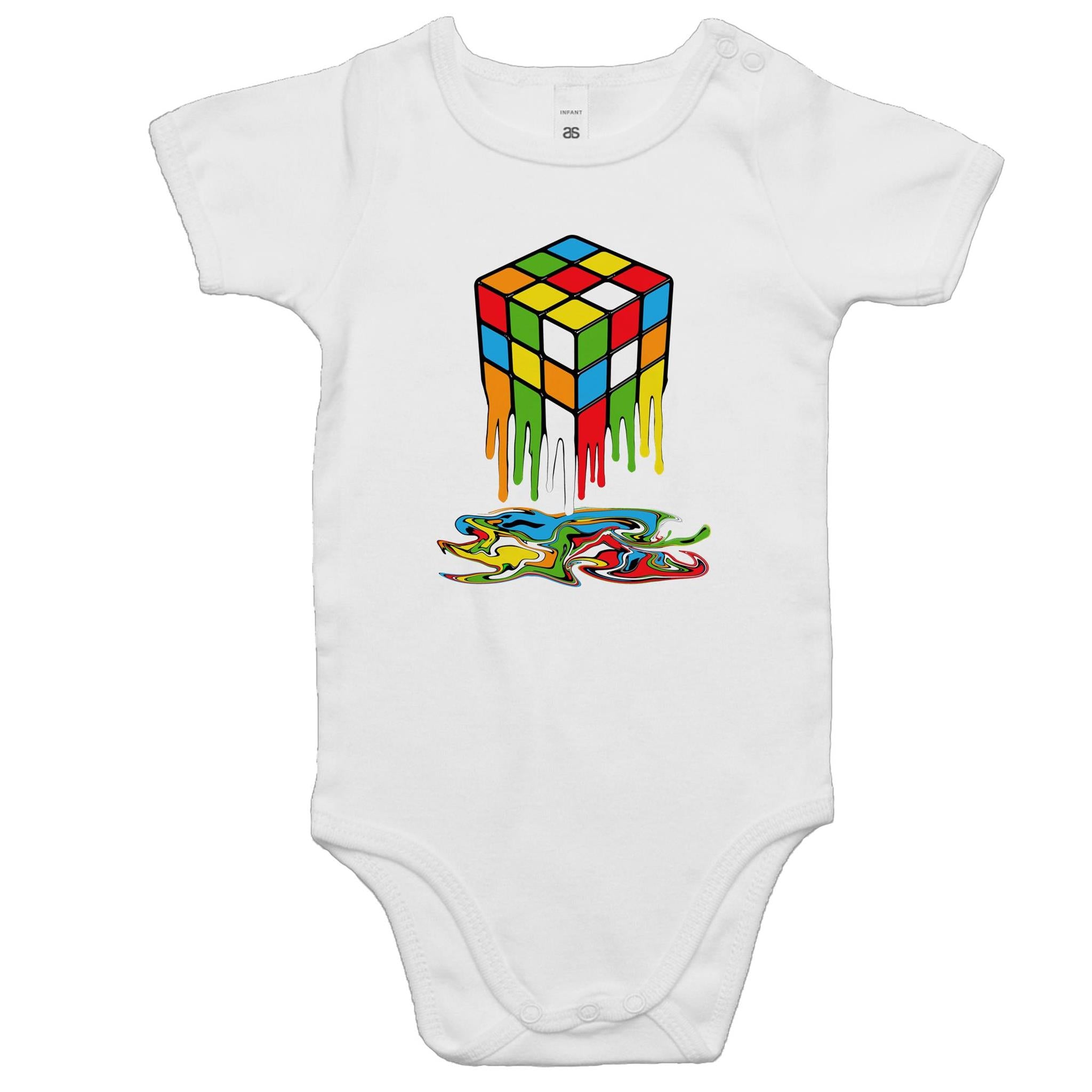 Melting Game Cube - Baby Bodysuit White Baby Bodysuit Games