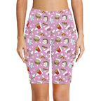 Fast Food Women's Bike Shorts With Side Pockets Women's Bike Shorts Food Printed Offshore