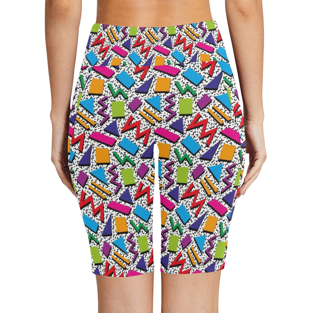 Graphic 80's Women's Bike Shorts With Side Pockets