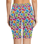 Graphic 80's Women's Bike Shorts With Side Pockets