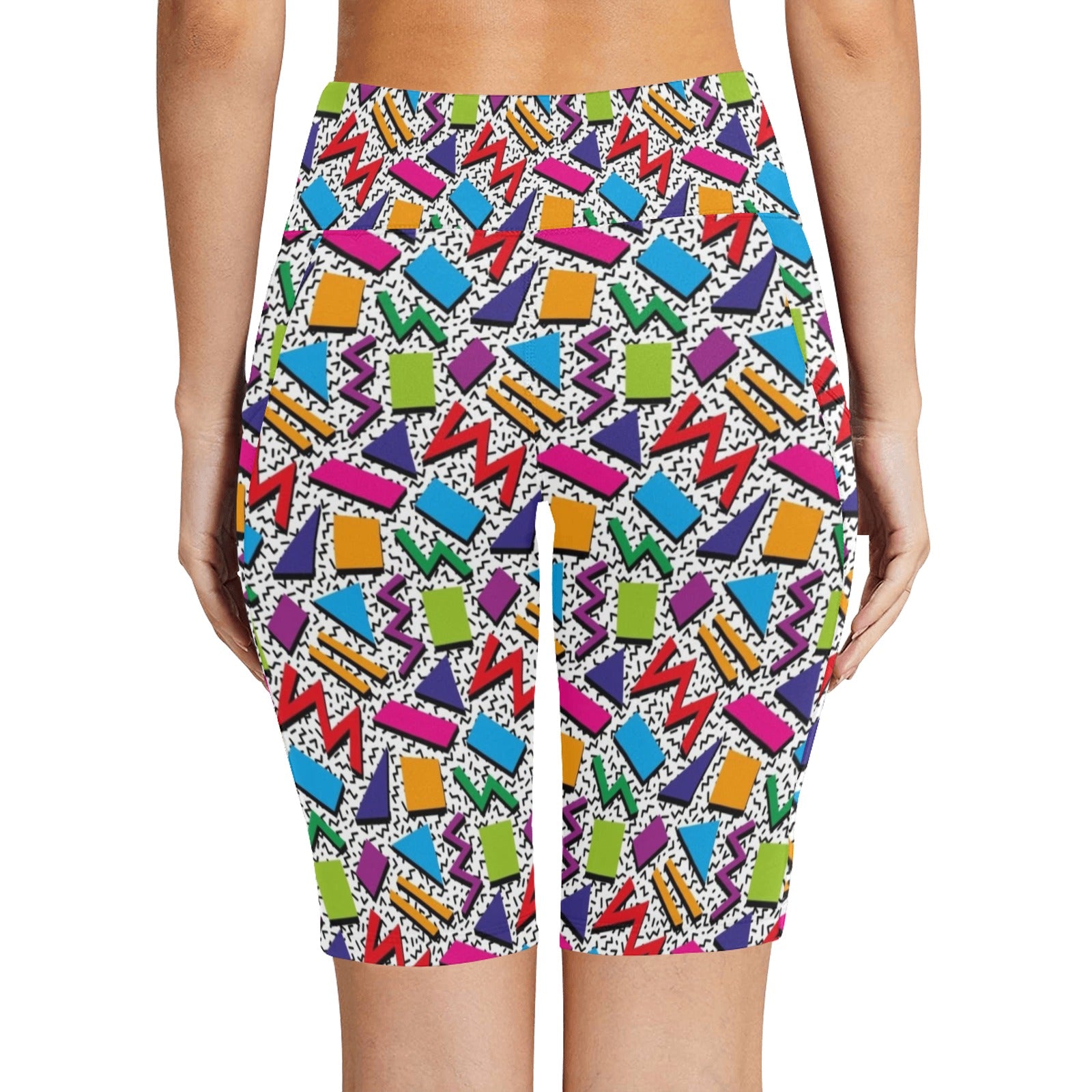 Graphic 80's Women's Bike Shorts With Side Pockets