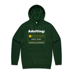 Adulting, One Star - Mens Hoodie Forest Green Mens Hoodie Printed In Australia