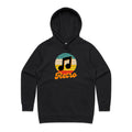 Retro Music Women's AS Colour Hoodie Black Womens Hoodie Music Printed In Australia Retro