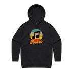 Retro Music - Womens Hoodie Black Womens Hoodie Music Printed In Australia Retro
