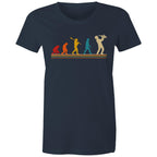 Saxophone Player Evolution - Womens T-shirt Navy Womens T-shirt Music Printed In Australia