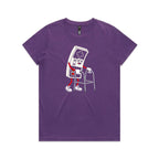 Retro Gamer Women's AS Colour T-shirt Purple Womens T-shirt Games Printed In Australia