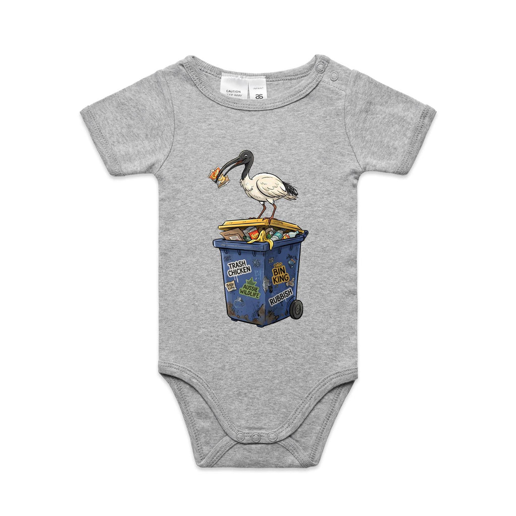 Bin Chicken Australian Ibis AS Colour Baby Bodysuit