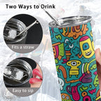 Crazy Characters - 20oz Tall Skinny Tumbler with Lid and Straw