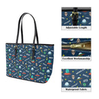 UFO's And Aliens PU Leather Tote Bag Large Leather Tote Bag-Large Printed Offshore Sci Fi