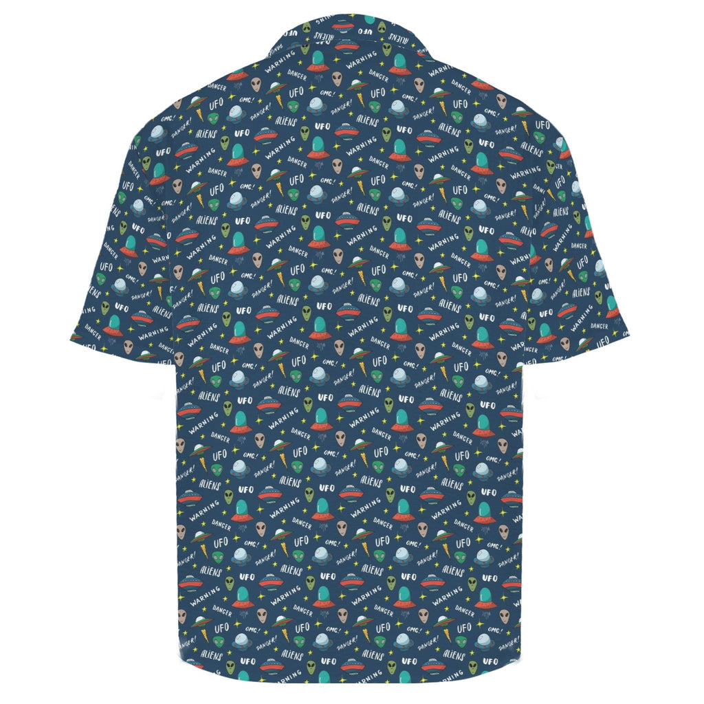 UFO's And Aliens Men's Crinkle Hawaiian Shirt