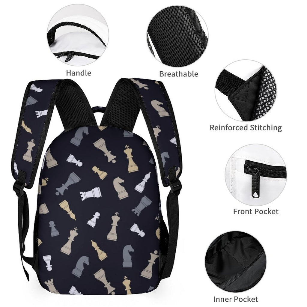 Chess Pattern Backpack, Lunch Bag & Pencil Case Set