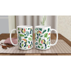 Toucans - White 15oz Ceramic Mug 15oz Mug Globally Fulfilled