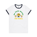 My Daily Moods - Women's Ringer Tee White Navy Womens Ringer T-shirt Printed In Australia