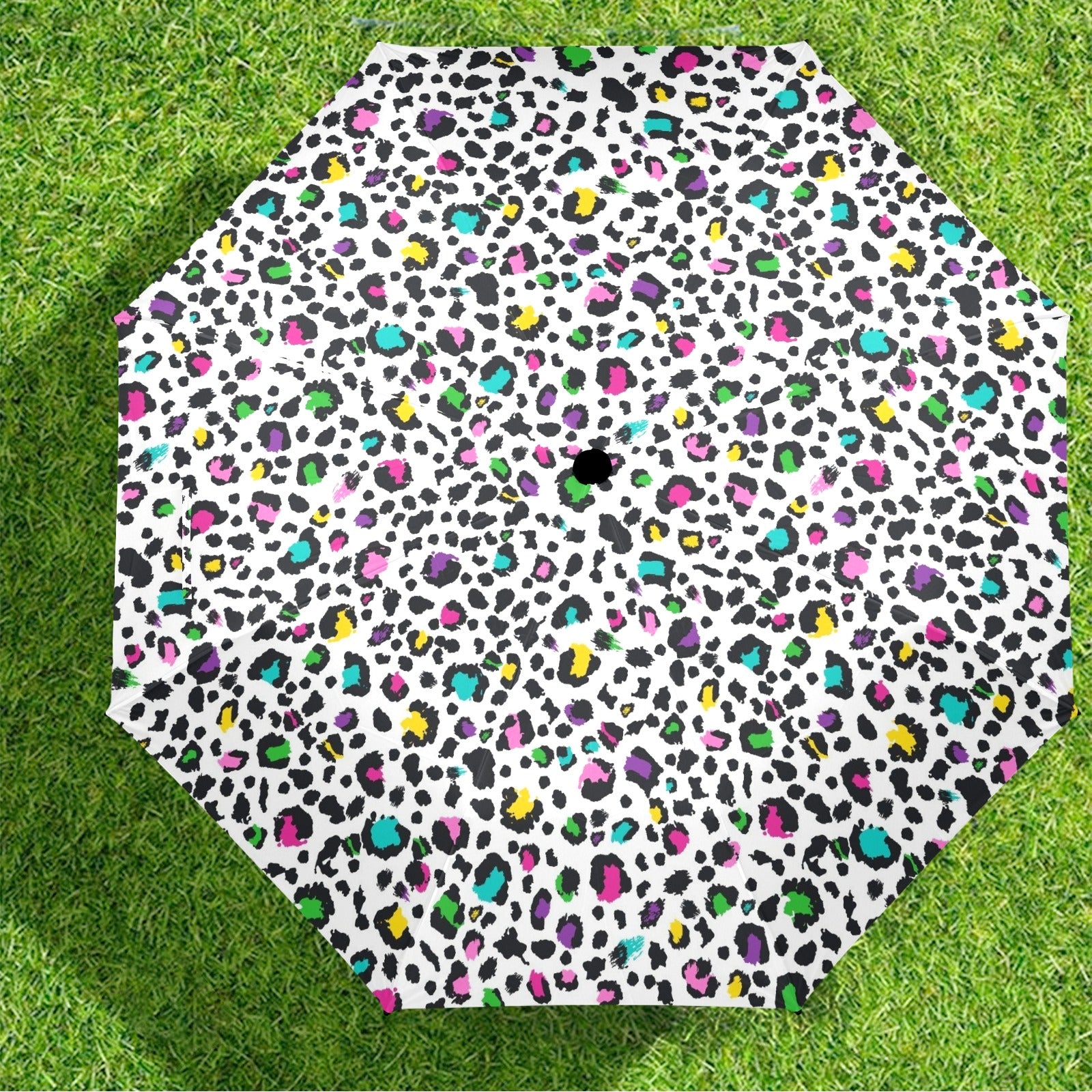 Animal Print In Colour - Semi-Automatic Foldable Umbrella (Model U12) Semi-Automatic Foldable Umbrella (U12)