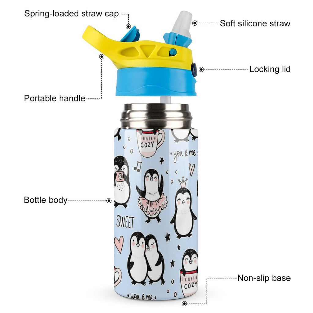 Penguin Love - Little Kids Water Bottle Little Kids Water Bottle animal Love Printed Offshore