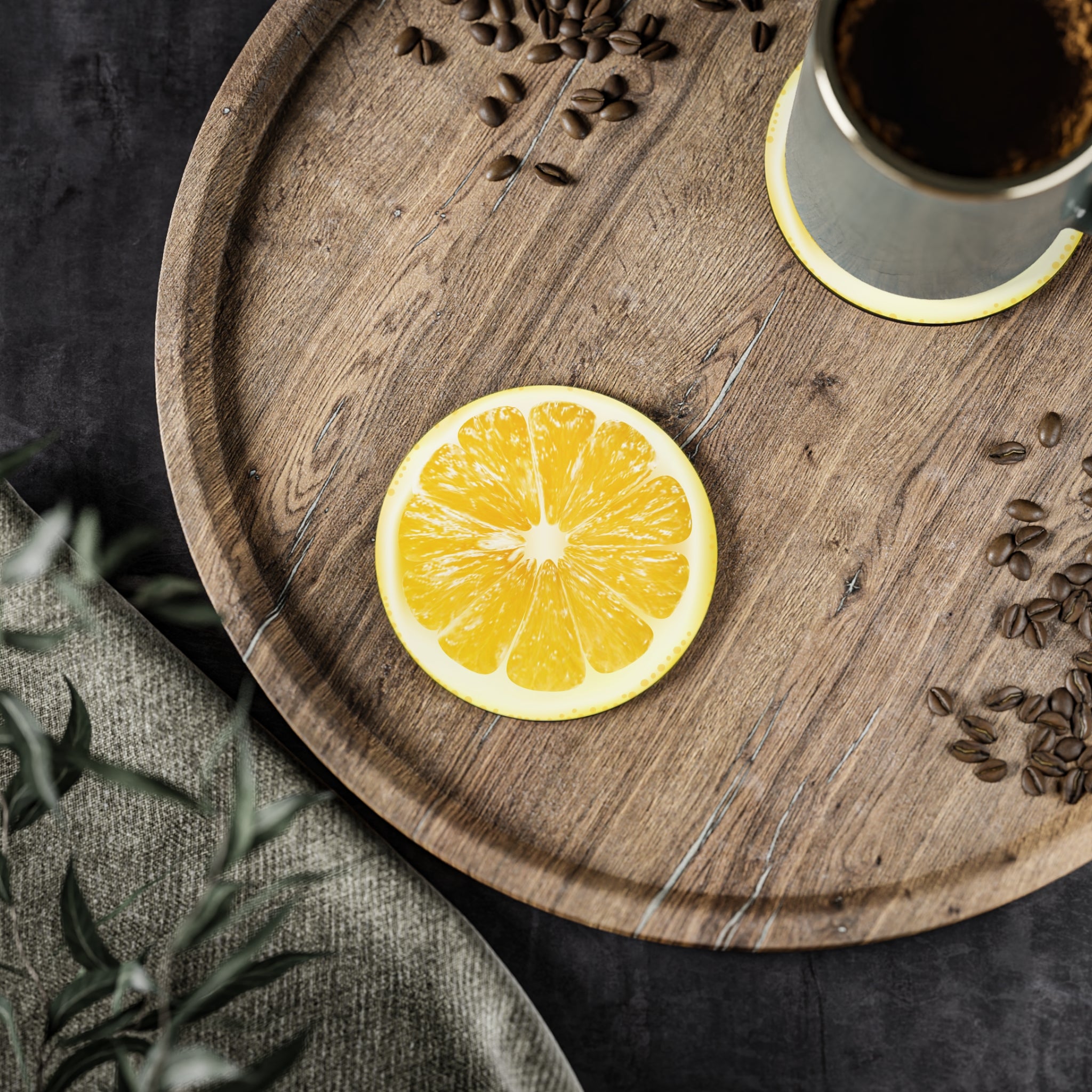 Lemon Slice - Round Coasters Round Coaster Australian Printer