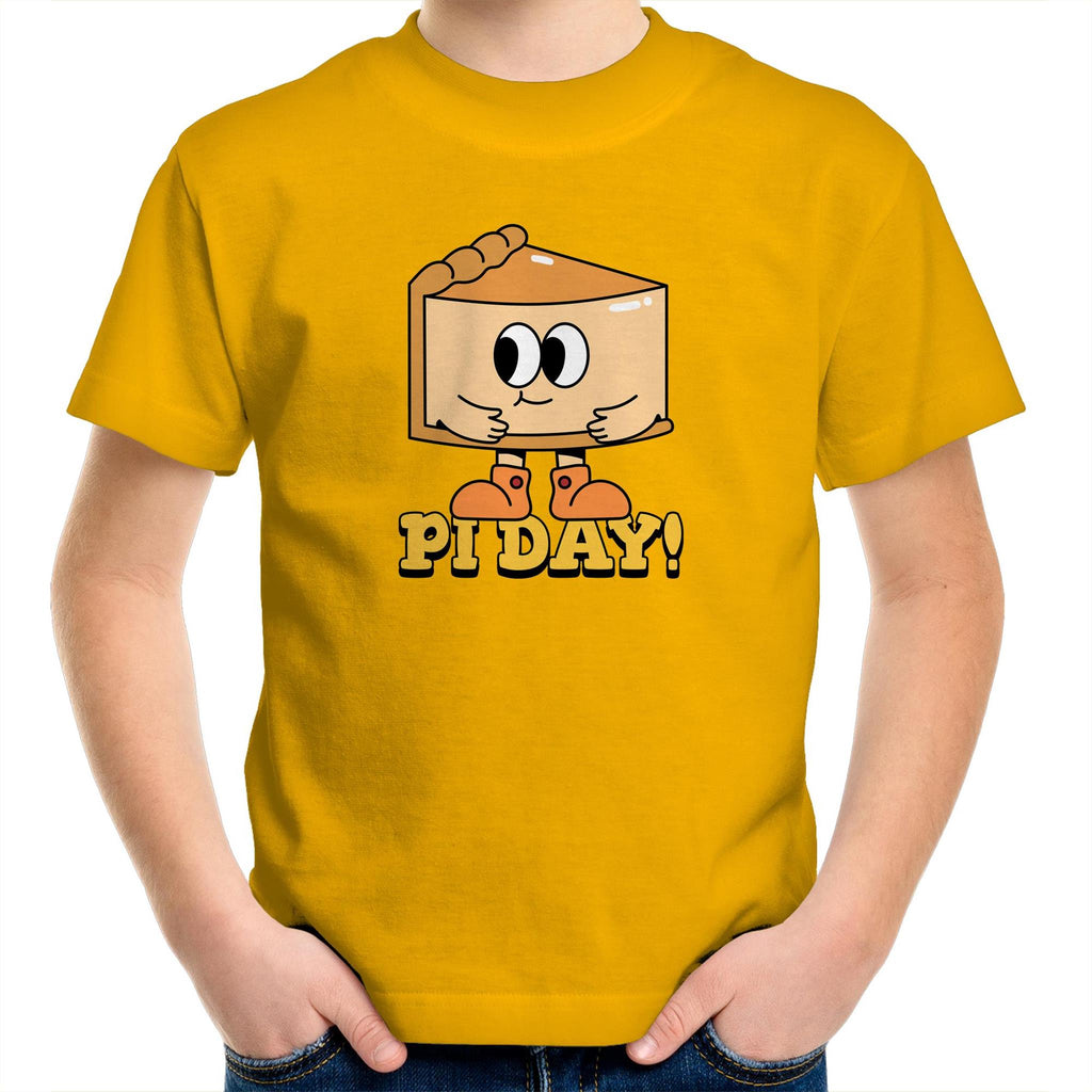 Pi Day - Kids Youth T-Shirt Gold Kids Youth T-shirt Maths Printed In Australia