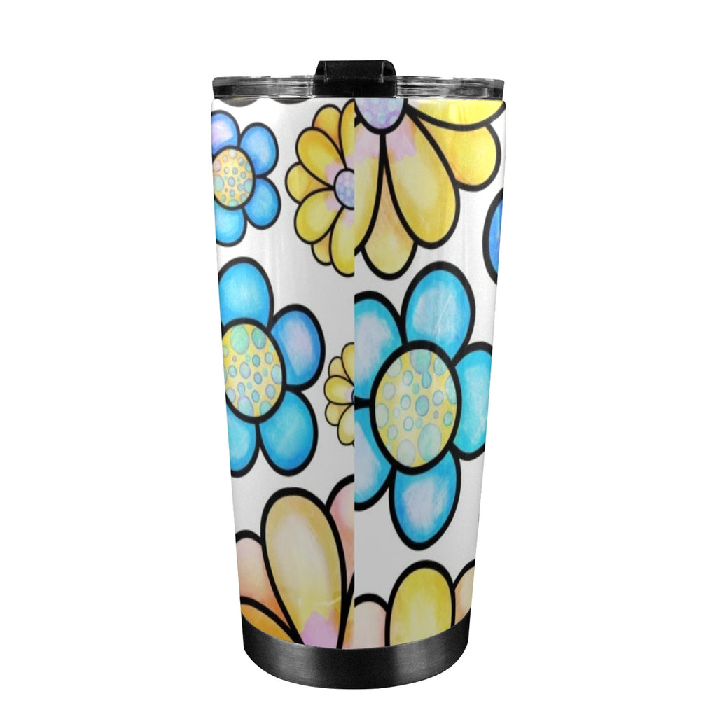 Simple Flowers - 20oz Mobile Tumbler with Lid (Black Lock)