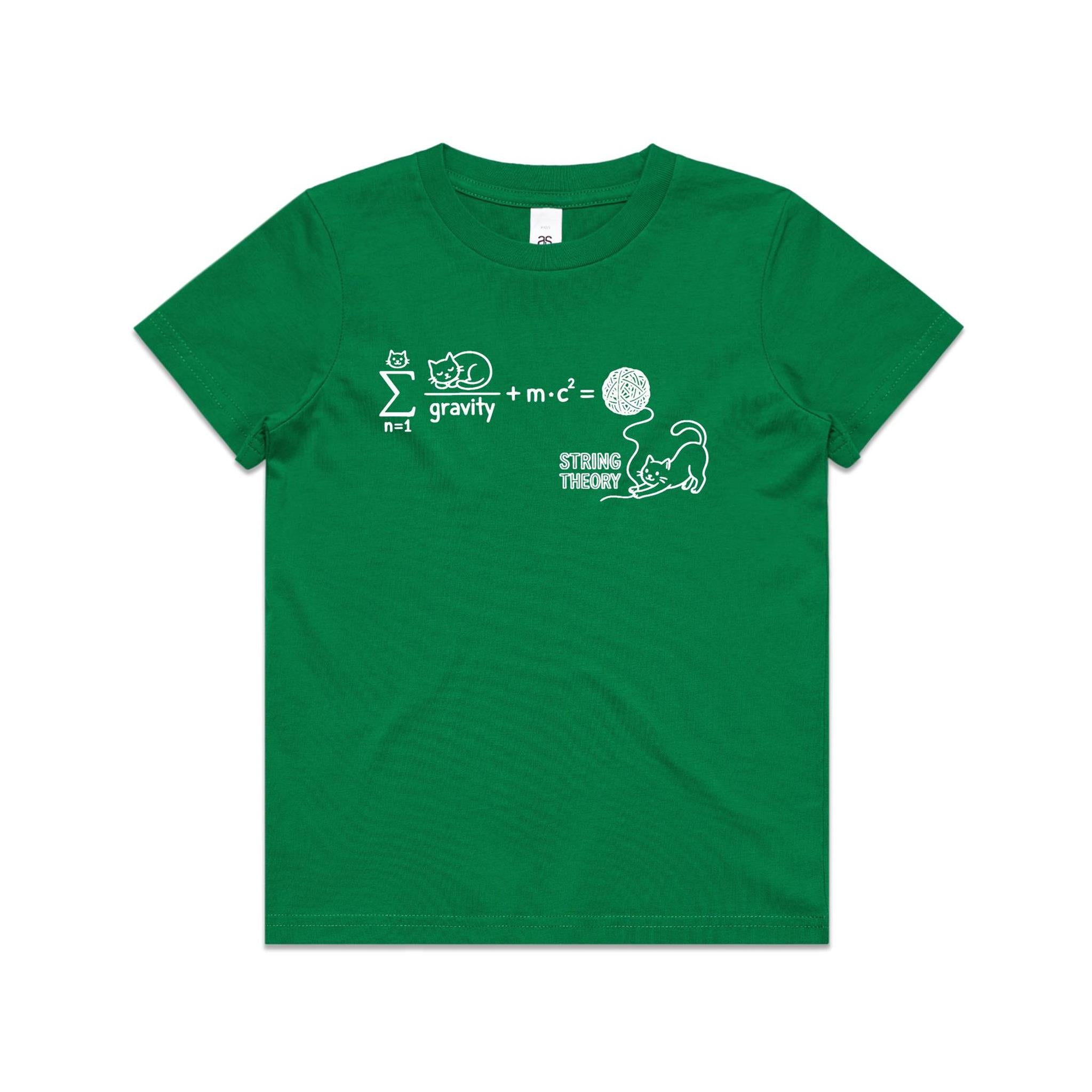 Cat String Theory Physics Kids AS Colour T-shirt