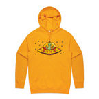 Alien Pizza - Mens Hoodie Gold Mens Hoodie Food Printed In Australia Sci Fi