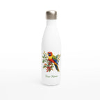 Personalise - Lorikeet, Australian Birds - White 17oz Stainless Steel Water Bottle Default Title Personalised Water Bottle animal Globally Fulfilled