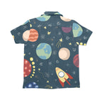 Rocket and Planets In Space - Senior Kids Hawaiian Shirt