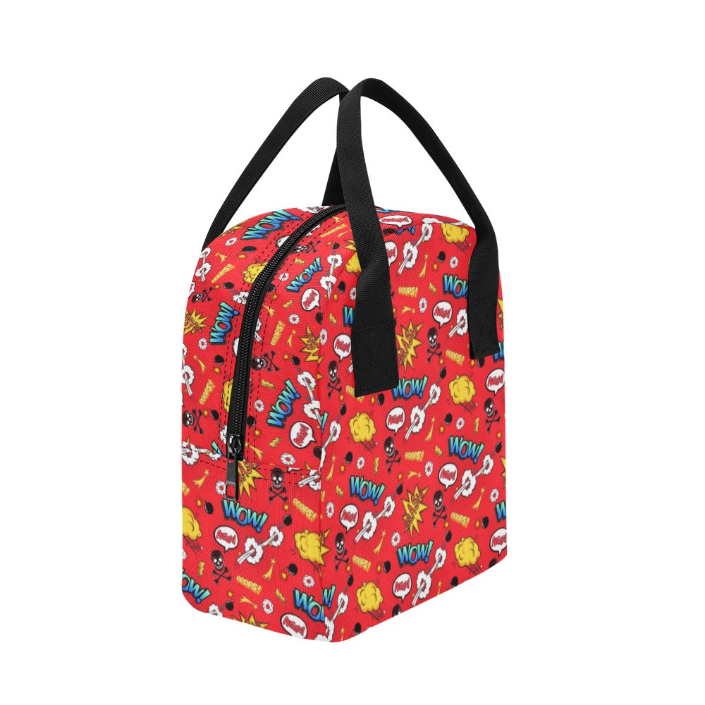 Comic Book Red - Zipper Lunch Bag Zipper Lunch Bag Printed Offshore