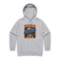 I Want To Believe, UFO - Womens Hoodie Grey Marle Womens Hoodie Printed In Australia Sci Fi