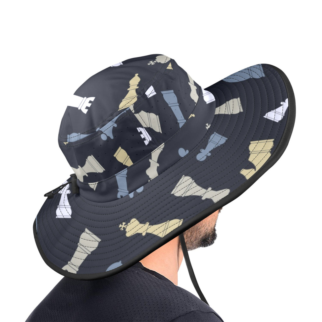 Chess Pattern - Wide Brim Bucket Hat Wide Brim Bucket Hat Chess Games Printed Offshore