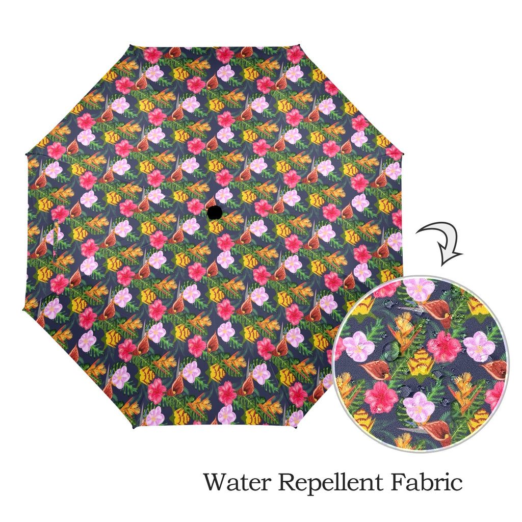 Tropical Floral Umbrella Umbrella Plants Printed Offshore