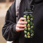 Cute Avocados - Insulated Water Bottle with Dual-Use Lid (18oz) Insulated Water Bottle with Dual-Use Lid (18oz) Food Printed Offshore