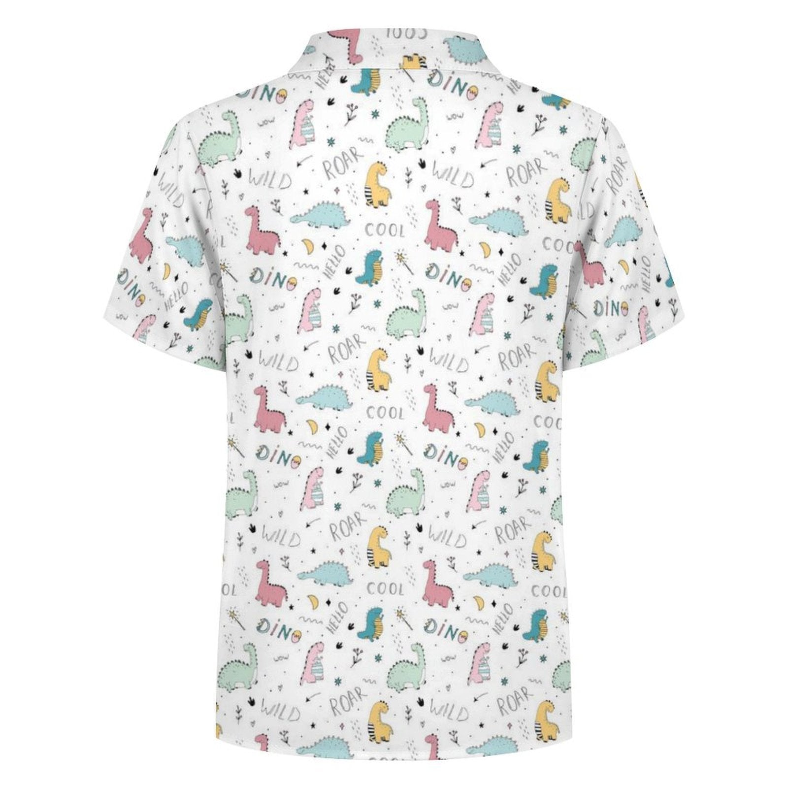 Quirky Dinosaurs Kids Cotton Short Sleeve Shirt