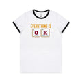 Everything Is OK, Periodic Table - Women's Ringer Tee White Black Womens Ringer T-shirt Printed In Australia Science