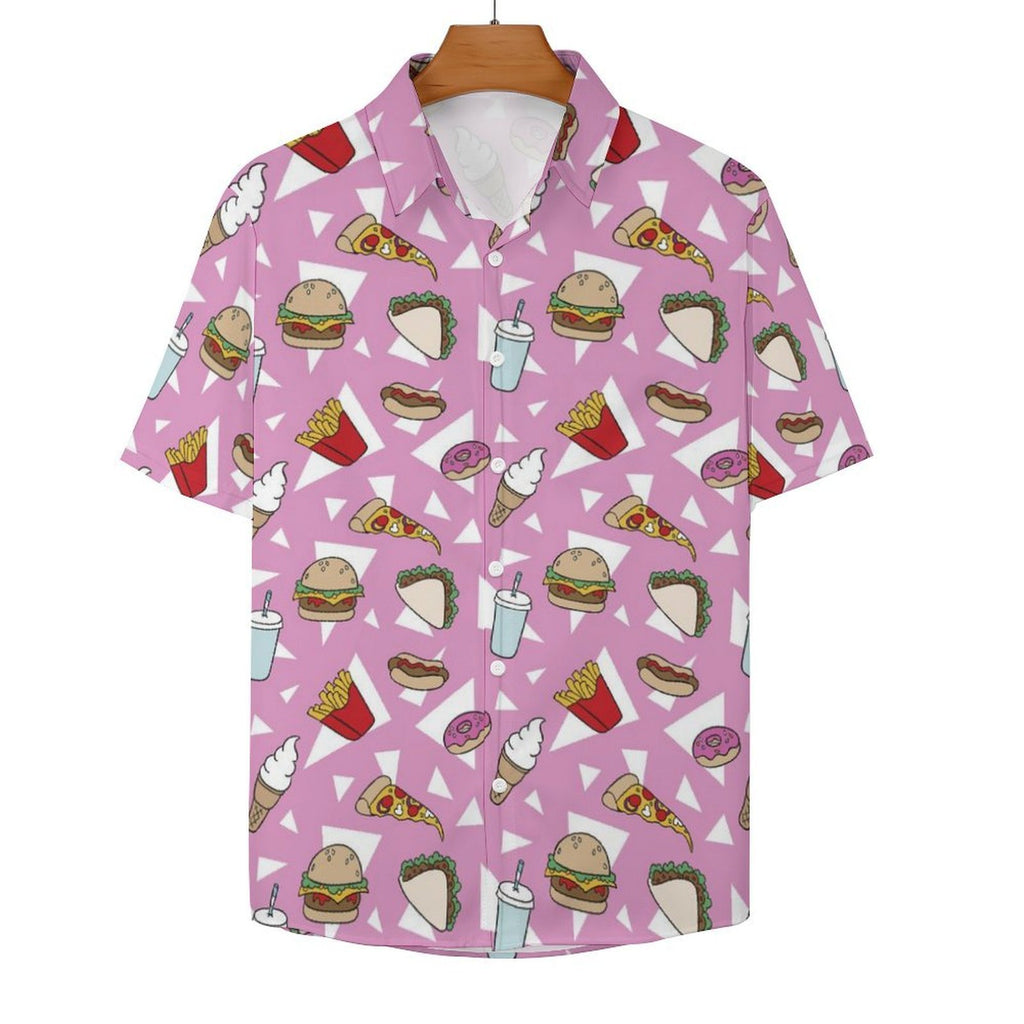 Fast Food Women's Collared Pocketless Short Sleeve Shirt