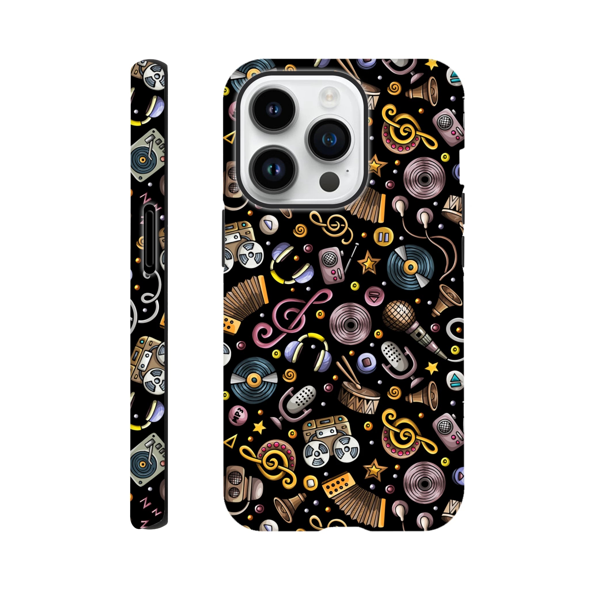Retro Music Mix - Apple iPhone Tough case iPhone 14 Pro iPhone Tough Case Globally Fulfilled Music