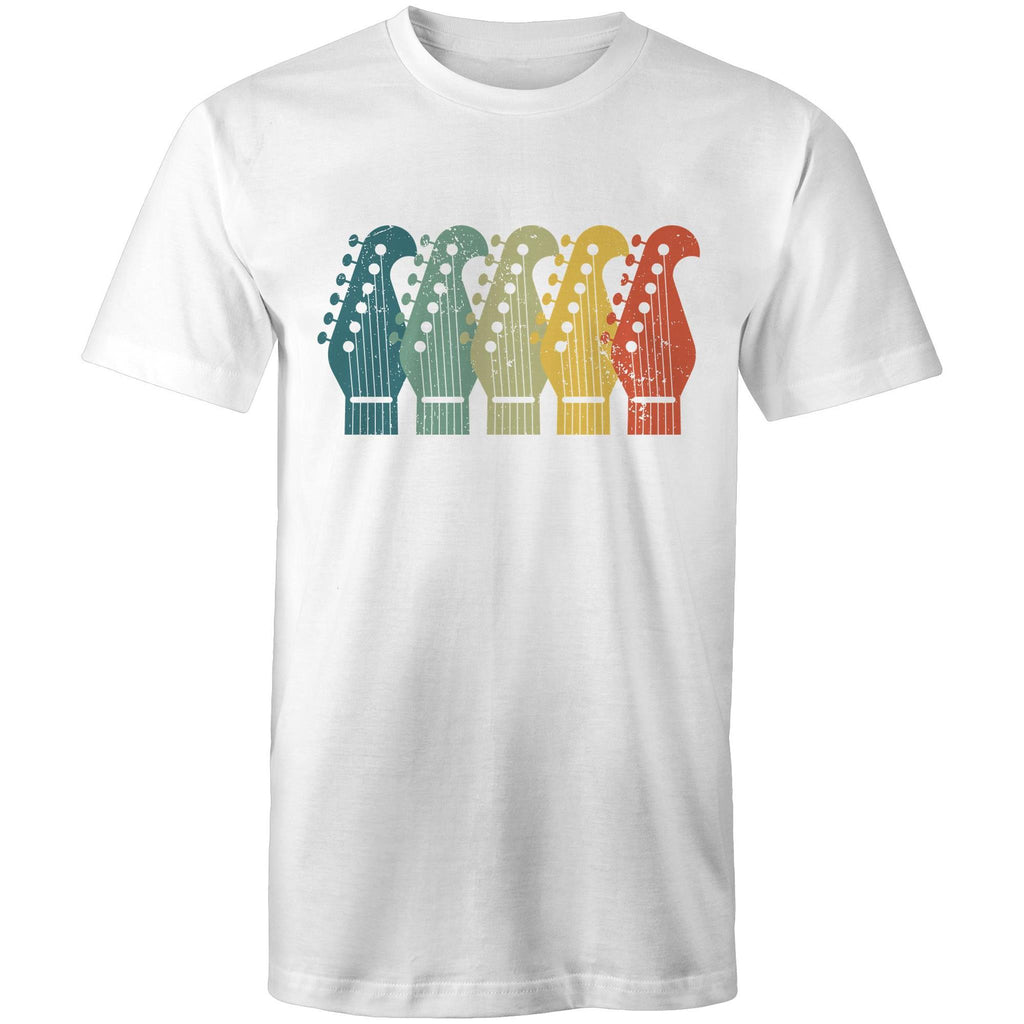 Guitar Headstocks - Mens T-Shirt White Mens T-shirt Music Printed In Australia