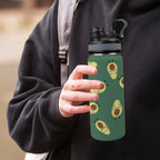 Avocado Characters - Insulated Water Bottle with Dual-Use Lid (18oz) Insulated Water Bottle with Dual-Use Lid (18oz) Food Printed Offshore