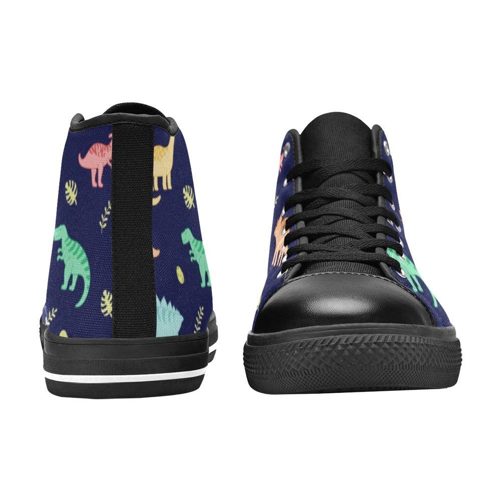 Dinosaurs - Kids High Top Canvas Shoes