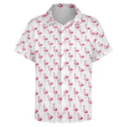 Flamingos Women's Short-Sleeve Button Up Shirt Women's Short-Sleeve Button Up Shirt animal Printed Offshore