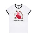 My Blood Type Is Coffee Women's AS Colour Ringer Tee White Black Womens Ringer T-shirt Coffee Printed In Australia