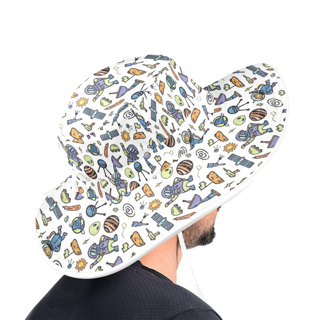 All About Space Wide Brim Bucket Hat Wide Brim Bucket Hat Printed Offshore Space