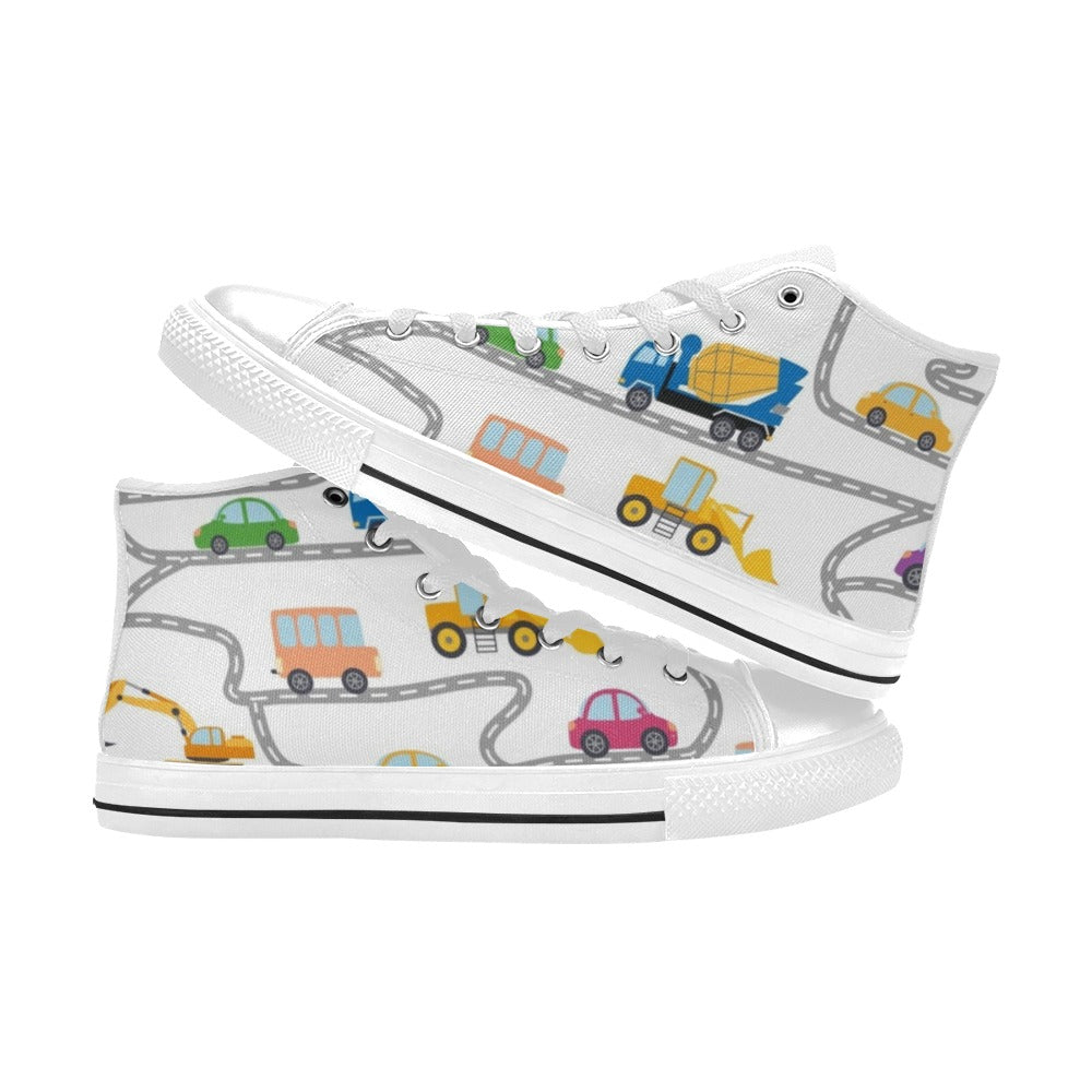 On The Road - Kids High Top Canvas Shoes
