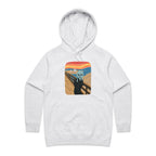 Alien Scream - Womens Hoodie White Marle Womens Hoodie Printed In Australia Sci Fi