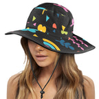 Rainbows And Flowers Wide Brim Bucket Hat Wide Brim Bucket Hat Printed Offshore