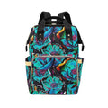 Flower It Blue - Multi-Function Backpack, Nappy / Diaper Bag