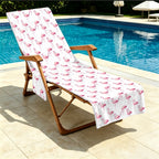Flamingos Beach Chair Towel Cover with Side Pockets
