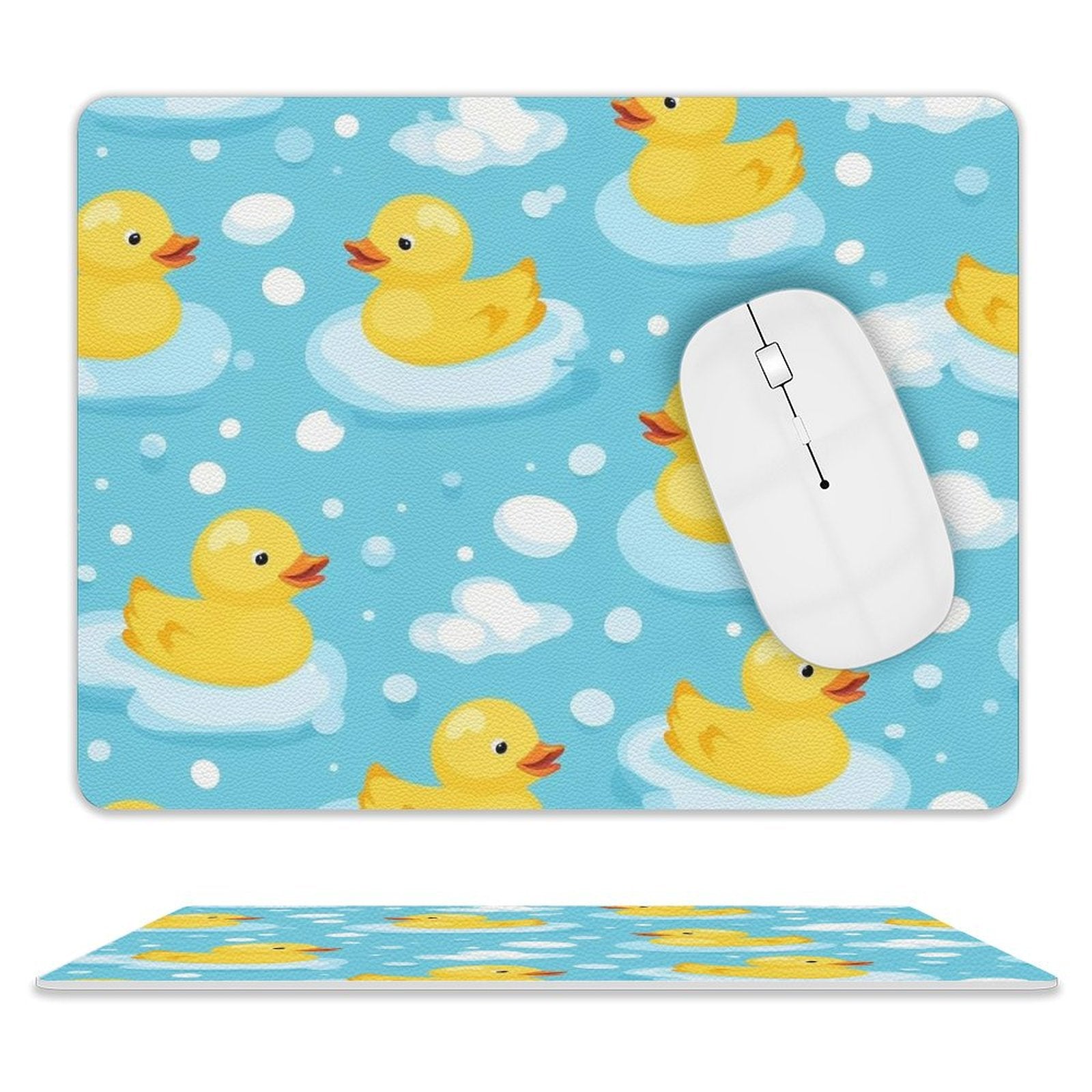 Rubber Ducks - Leather Mouse Pad white One size Leather Mouse Pad Printed Offshore