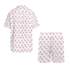 Flamingos Men's Hawaiian Shirt & Shorts Set Men's Hawaiian Shirt & Shorts Set animal Printed Offshore